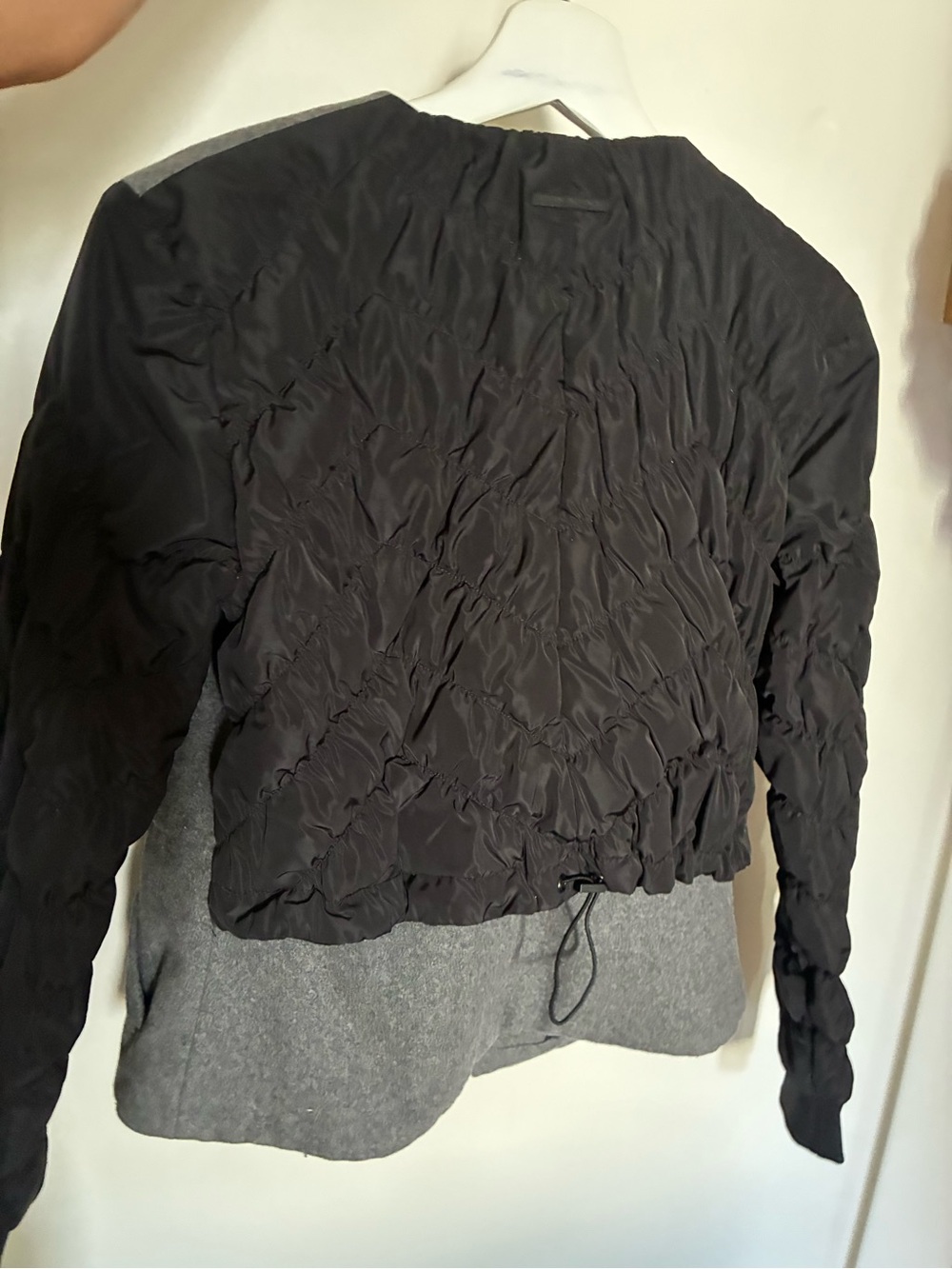 Armani Exchange Black Ruched Bomber Jacket